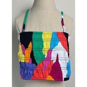 A New Day Colorful Abstract Cropped Tank Top